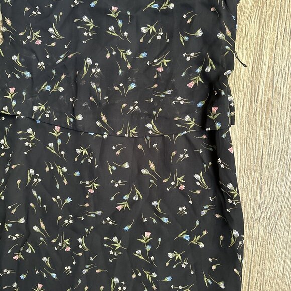 Vtg Jones Micro Floral Maxi Dress 6P Cottagecore Prairie Y2K Layered Sheer 90s - Picture 3 of 11